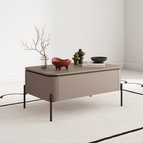 Mesa baja Junon Taupe 1 cajón (1/5)
