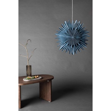 Sälen étoile de Noël avec lumière papier Ø60 cm suspension bleu. (1/4)