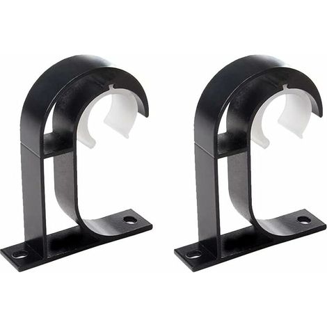 2 x supports de tringles à rideaux, supports de tringles de penderie en zinc, supports de suspension de rideaux pour montage au plafond (1/4)