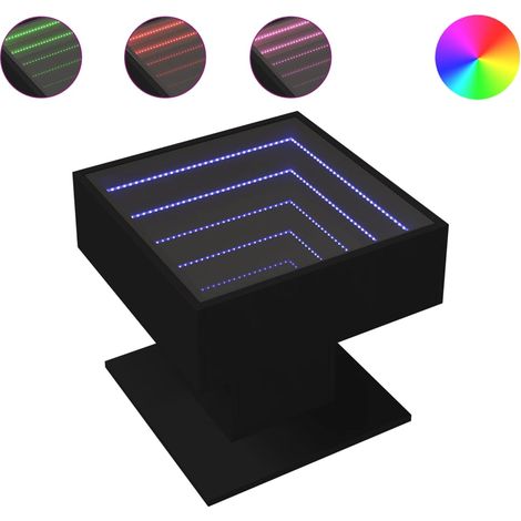 Maison Exclusive - LED-Couchtisch Schwarz 50x50x45 cm Holzwerksto