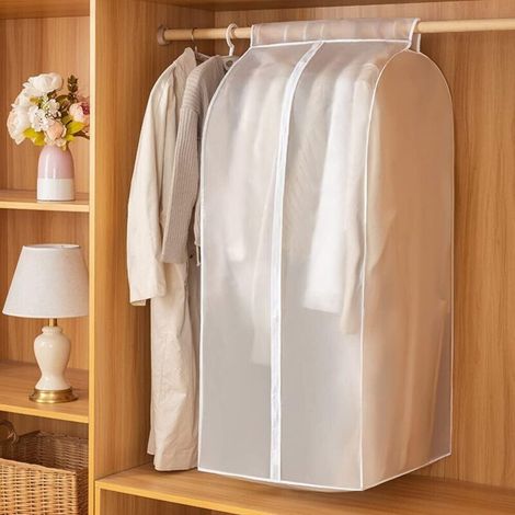 Funda para ropa colgante, 60x50x120cm PEVA, a prueba de polvo e impermeable, resistente a la suciedad e inodoro, lavable, reutilizable, con cremallera. (1/5)