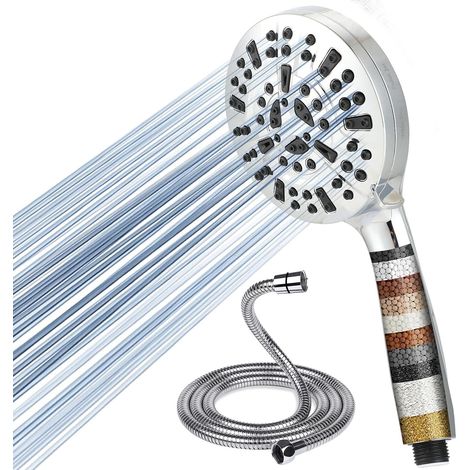 Pommeau De Douche Anti Calcaire Haute Pression, Douchette à Main Haute Pression en ABS avec Filtre Intégré et 10 Modes de Jet – Économie d’Eau, Idéal pour Salle de Bain et Maison (1/5)
