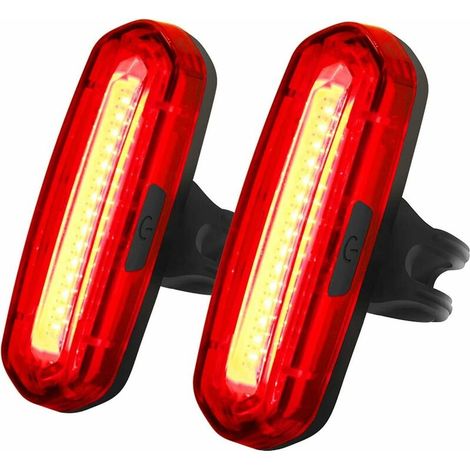 Feu Arriere Velo 100 Lumen 2 Pack,Lampe Velo LED Puissantes Rouge/Bleu 6 Modes (1/5)
