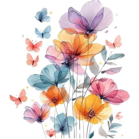 Autocollants Décoratifs Papillon et Fleur Auto-Adhésifs pour Couvercle de Toilette, Réfrigérateur et Décoration Intérieure – Lot de 2