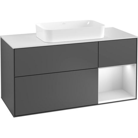 V&B Waschtischunterschrank Finion 120cm, Pl w m, Rg r w m Lac, Anthrac. m (1/2)