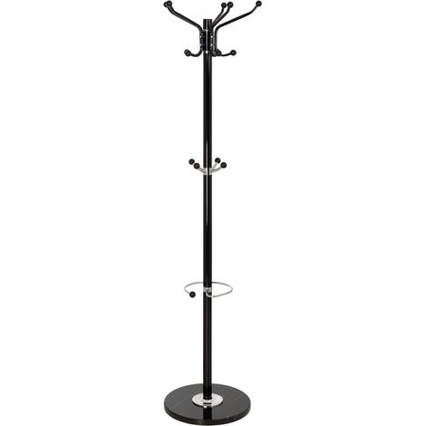 Perchero de metal con paraguero y 5 ganchos D36X172h cm
