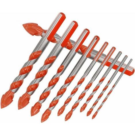 10-teiliges Multifunktions-Bohrerset mit Hartmetallgriff, ultimative Stanzbohrer, Metallbohrer-Sets für Beton, Ziegel und Glas (1/5)