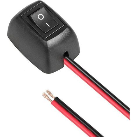 Lot de 3 Interrupteurs à Bascule KCD1 10 A 12 V SPST Marche/Arrêt avec Boîtier Autocollant pour Voiture, Bateau, Maison,Noir (1/5)