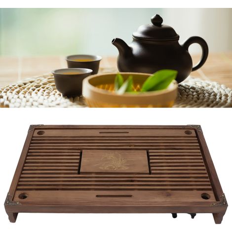 Kung-Fu-Teetablett, mit Pipette, aus Eichenholz, im Schubladenstil, mit braunem Orchideenduft. (1/5)