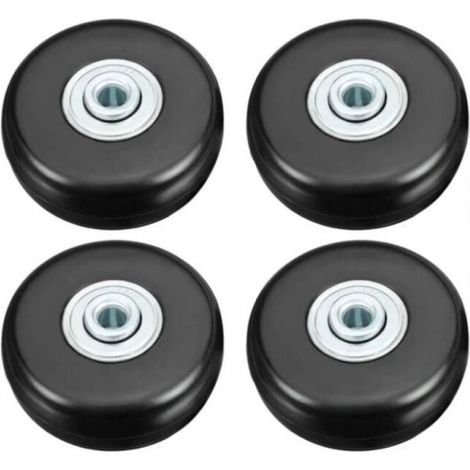 BEBUSINGOTO 4 Stück 50-mm-Kofferrollen, Gepäckreparaturrollen, robuste, geräuscharme Universal-Schwenkrollen aus Gummi für Koffer, Gepäck, Rucksäcke und Reisegepäck (1/5)