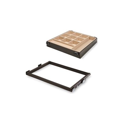 Kit tiroir bijoux et cadre coulissage armoires Moka fermeture souple réglable module 600mm Acier et Aluminium Moka EMUCA 7088513 (1/5)