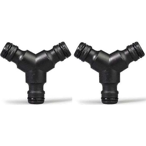 Lot de 2 raccords en Y mâles à clipser pour tuyau d'arrosage (3 voies) 1/2" (1/5)