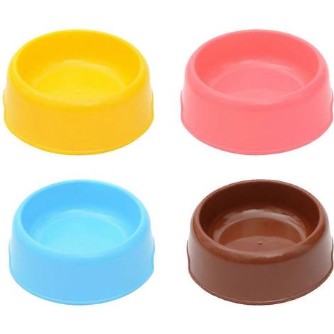 Lot de 4 gamelles pour chiens et chats en plastique - Style 1 (1/5)
