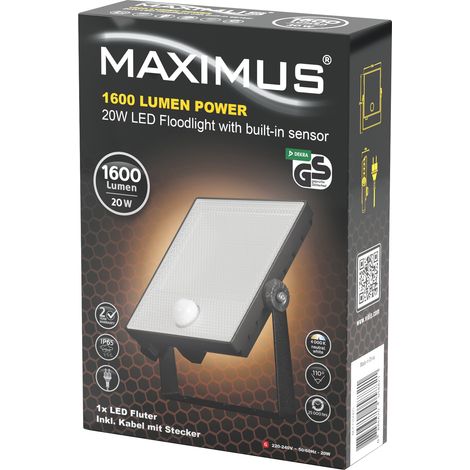 Projecteur Led 20w Détecteur éclairage Intelligent Et Sécurisant - Maximus (1/2)