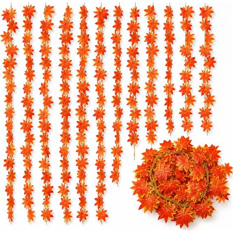 12 Feuilles d'automne Feuilles d'Érable d'automne Guirlande Suspendu Vignes (1/5)