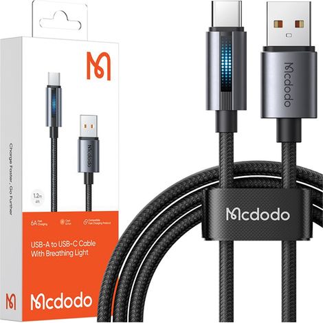 Cable USB-C de carga rápida Mcdodo para Samsung Xiaomi TIPO C 6A 100W 1M LED (1/5)