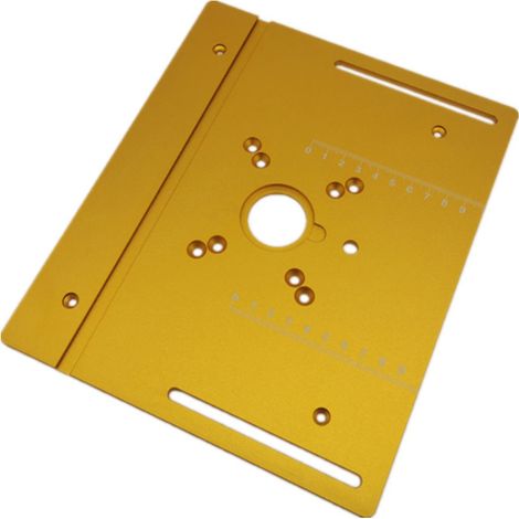 Accessoires de menuiserie : plaque d'insertion en alliage d'aluminium, fraiseuse à bois, planche à bascule, machine de découpe, outil auxiliaire de gravure, scie circulaire à table (1/5)