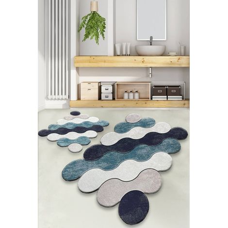 Alfombra de Baño Anderson, Lavable a Máquina, 60x100 cm azul (1/2)