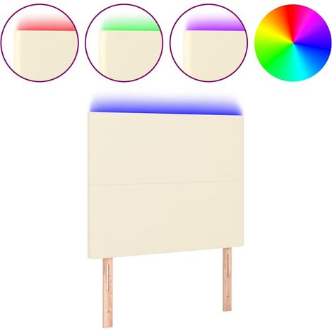 Maison Exclusive - Testiera a LED Crema 80x5x118/128 cm in Similpelle (1/5)