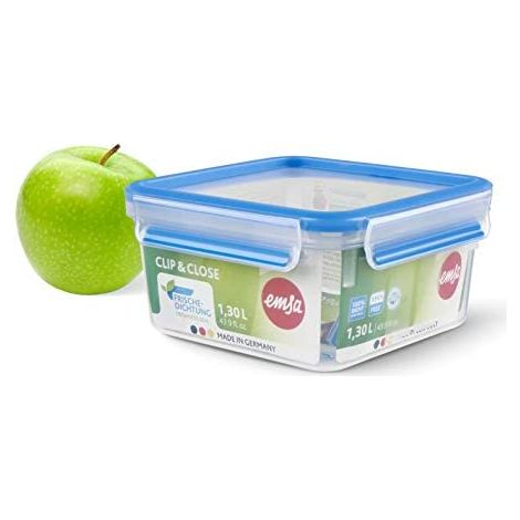 EMSA N1011300 Clip & Close Container de Food Storage de, Clear/Blue, 1,3 L (1/5)