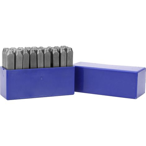 Lot de 27 poinçons numéros et lettres en acier, 6 mm, matrice d'impression pour métal. (1/5)