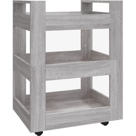 Maison Exclusive - Carrito de cocina madera contrachapada gris So