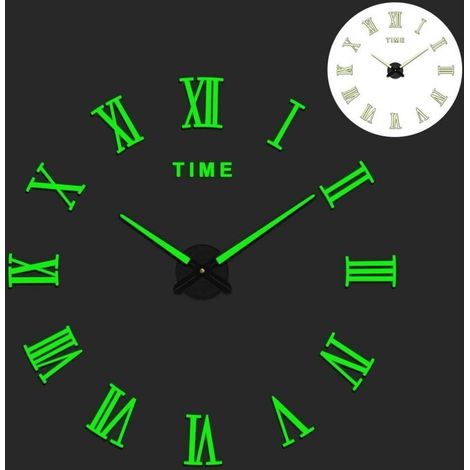 Murale, 3D Horloge, DIY 50-70CM Murale Design Moderne, Pendule Murale, Fluorescence Convient pour Le Salon, la Chambre à Coucher, la Décoration de Bureau (1/5)