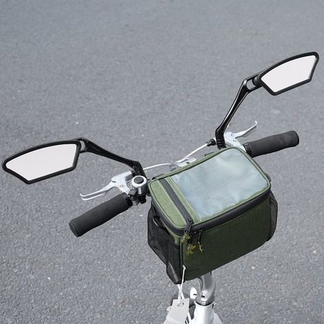 Juego de 2 espejos retrovisores trapezoidales asimétricos para bicicleta (izquierdo y derecho)，acero (1/5)