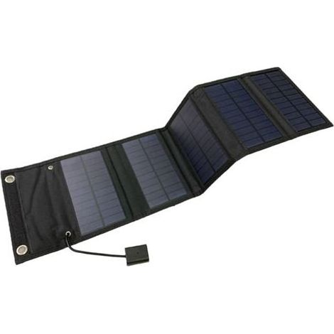 TAISHENGDA Solarpanel, 10 W tragbares Solarladegerät, USB-Anschlüsse, wasserdichtes Solarpanel, kabellose Solar-Powerbank für Smartphones, Tablets und mehr, faltbares Solarpanel – Schwarz (1/5)