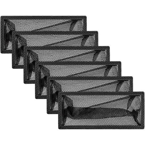 Grille de protection pour grille d'aération de sol, lot de 6 filtres à mailles de 10 x 25 cm, couvercle de grille d'aération de sol (1/5)