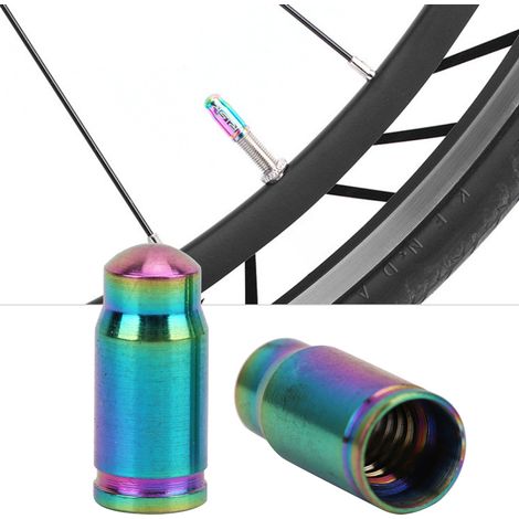 Bouchon de Valve en Titane pour Vélo, 2 pièces, Couvre Poussière Coloré pour Valve Française, Accessoires Cyclisme (1/4)