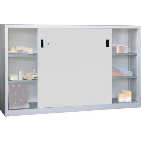 Pavoy Schiebetürenschrank, 1200x2000x400 mm, 4 Böden gepulvert, RAL 7035 (1/5)