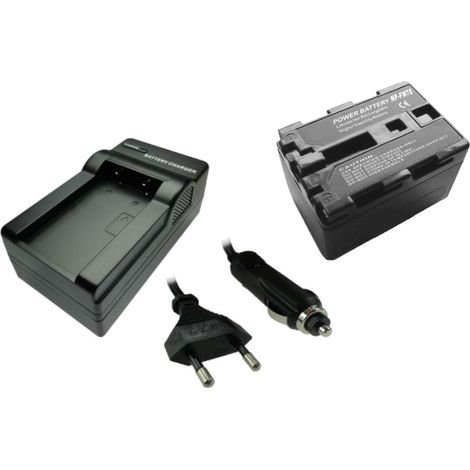 Trade-Shop 2in1 Set: Akku 3200mAh + Ladegerät mit Kfz Adapter kompatibel mit Sony DCR-PC115 DCR-PC120E DCR-PC330 DCR-TRV6 DCR-TRV6E DCR-TRV8 DCR-TRV10