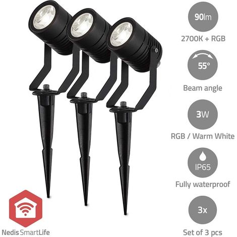 pricenet Lámpara de exterior Smartlife negra lote de 3