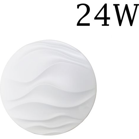 Plafoniera Led Soffitto Rotonda Bianca 24W Luce Fredda Moderno Onde ET-06043 (1/5)
