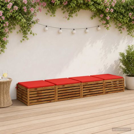 vidaXL 4-Piece Seat Cushions SOEST 4 pcs 100% Polyester Red (1/5)