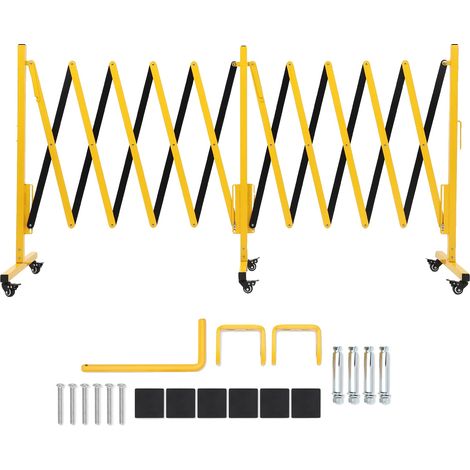 Barrera extensible de acero de alta resistencia, tamaño extendido 197" de ancho x 40" de alto, tamaño plegado 22" de ancho x 40" de alto, apta para diversas aplicaciones, funcionamiento estable. (1/5)