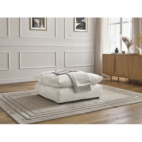 BOBOCHIC - Pouf NEIL tissu texturé Blanc (1/5)
