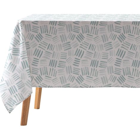 Tovaglia Rettangolare Cotone Geometrica Bianca 140x300 cm (1/5)