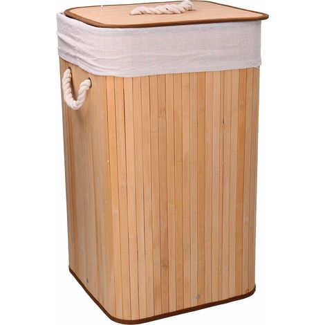 Cesto Portabiancheria bambù naturale cm 35x35xh60 (1/2)