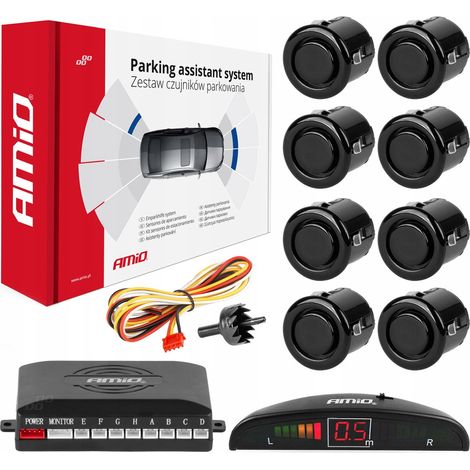 Kit de sensores de aparcamiento traseros LED, 8 sensores, negro, "DORADO", 18 mm (1/5)