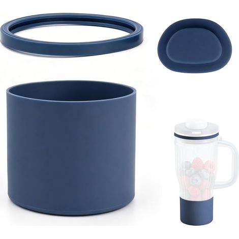 3pcs Rechange Compatibles avec le Blender Personnel BlendBoss, Joint D’étanchéité et Bouchon en Silicone pour Gobelet Individuel à Smoothie Accessoires Anti-Fuites (Bleu Foncé) (1/5)