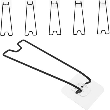 6pcs Chevalets de Cadre Photo en Acier Carbone Noir, Support Portable Auto-adhésif pour Affichage de Photos sur Bureau ou Table (1/5)