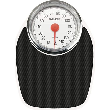 Salter 195 WHKR Bilancia pesapersone meccanica con ago, Doctor's Style, design retrò, con quadrante analogico di facile lettura, senza batteria, capacità 150 kg, pesa solo in kg, nero/bianco (1/4)