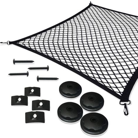 Filet à bagages de voiture 110x60 cm – Nylon élastique – Sécurise vos affaires et animaux – Installation rapide sans perçage (1/5)