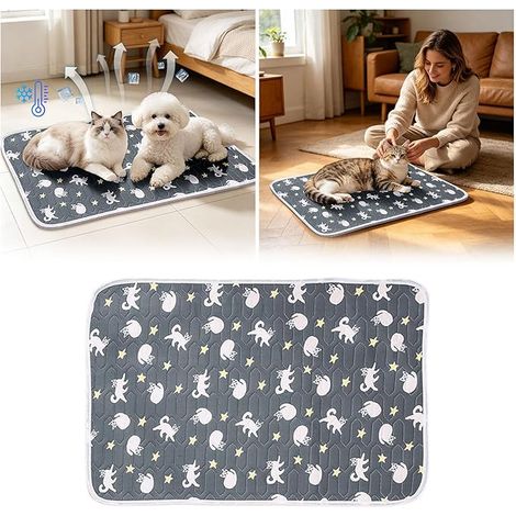 Tapis rafraîchissant pour Animaux de Compagnie Matelas rafraîchissant, Matelas Refrigerant Cooling Mat d'Été pour Chenils, 70x50cm (1/5)