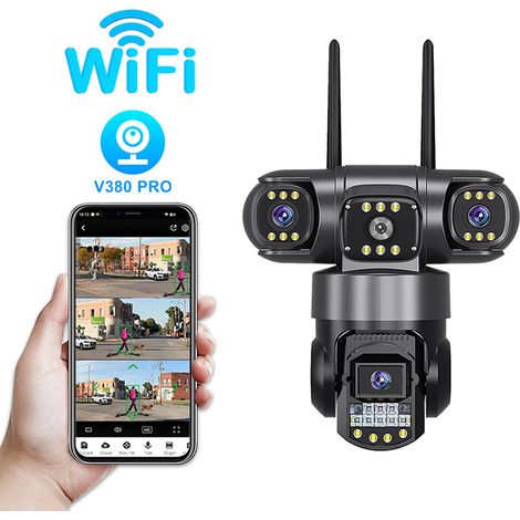 2MP Triple Lens Security Camera WiFi 2.4 GHz with 2-Way Talk Motion Detection, Smart Alarm (1/5)