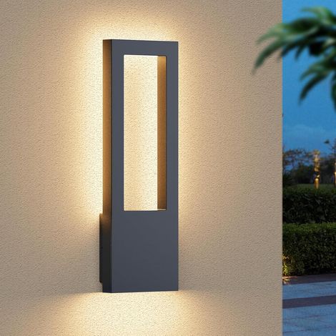 30 W Outdoor/Indoor Wall Light, 3000 K Warm White IP65 Waterproof, Rectangular Wall Lights for Patio Entrance, Aluminium, Anthracite Outdoor LED Wall Light Rectangular Aluminum IP65 Indoor Outdoor Ga (1/5)