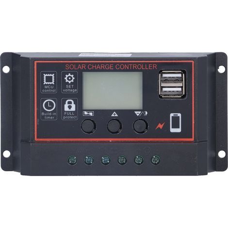 Intelligent Charge Controller Solar Battery Panel Charge Protection Device with LCD Screen 12V/24V20A (1/5)