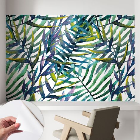 Papier peint adhésif décoratif pour salon chambre et cuisine Facile à poser avec colle Végétation exotique 104x70 cm (1/5)